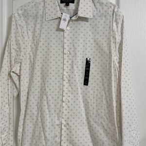 Banana Republic White Patterned Men's Shirt